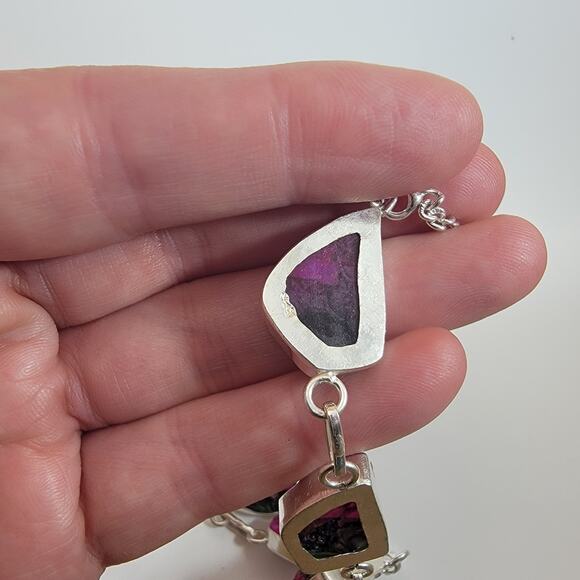 Handmade Tourmaline Crystal Necklace in Sterling Silver Unique Gemstone Jewelry - Picture 9 of 10